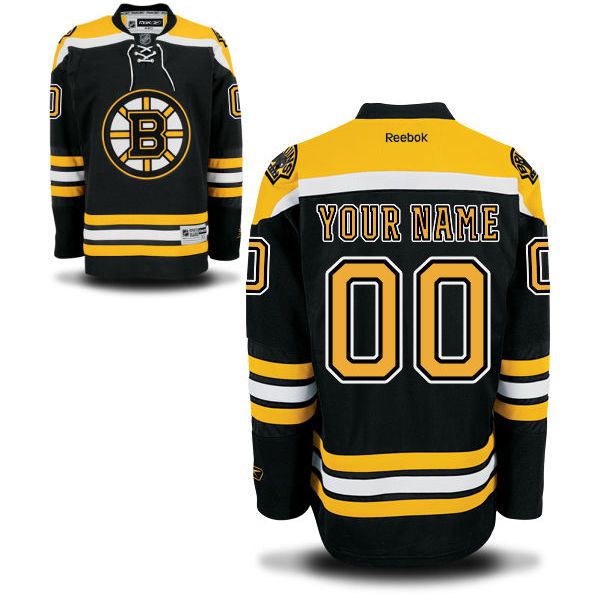 Reebok Boston Bruins Men Premier Home Custom NHL Jersey - Black->customized nhl jersey->Custom Jersey